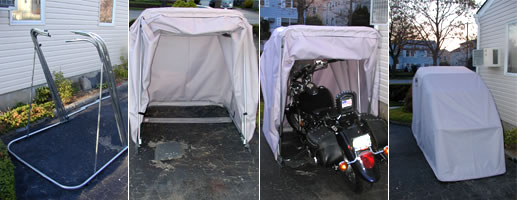 Bike Barn Motorcycle Cover Assembly and finished view